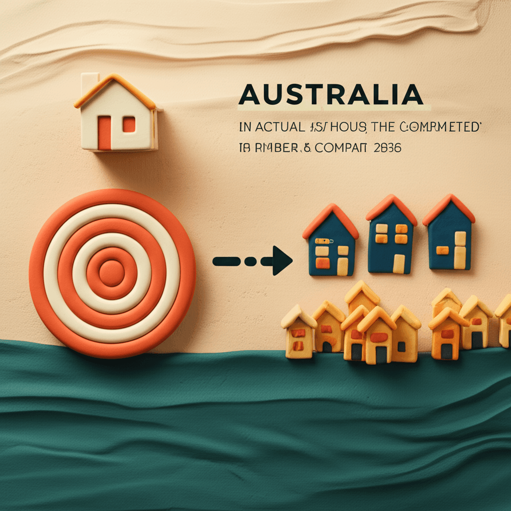 An infographic comparing Australia's annual home building target versus the actual number of homes being built