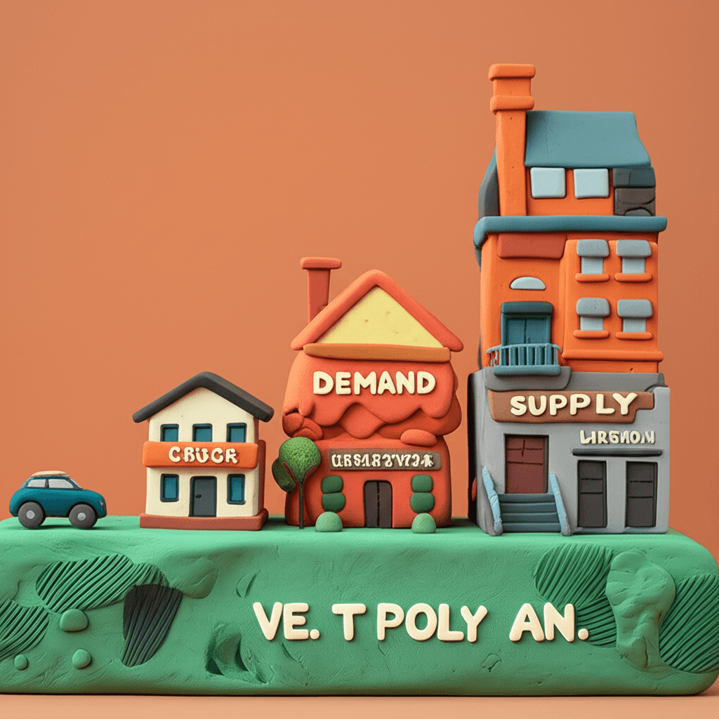 A vibrant chart showing the gap between housing demand and supply in major Australian capital cities.