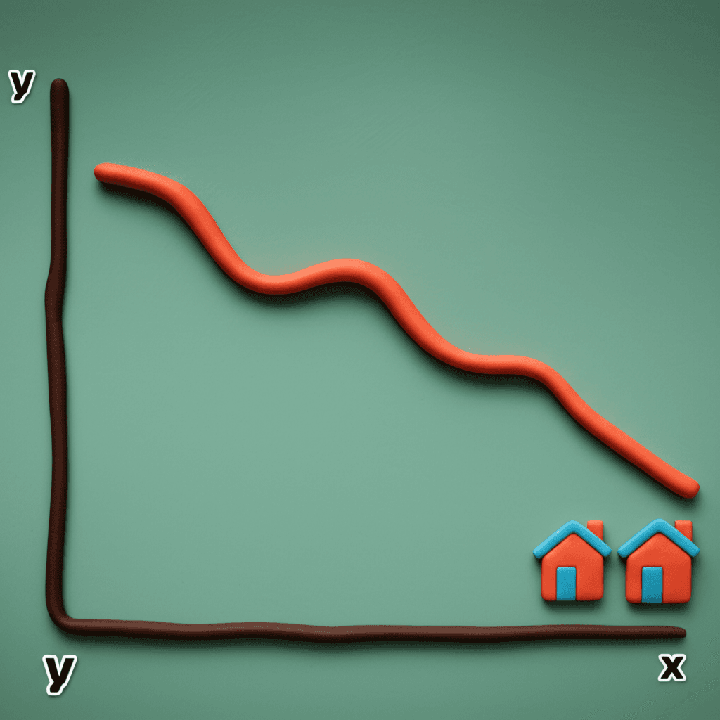 A diagram showing a line graph where an investor's borrowing capacity plateaus and then declines after acquiring multiple low-value, high-yield properties