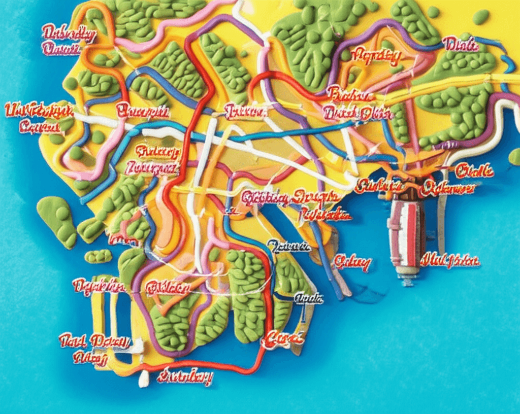 A map of Sydney with highlighted zones showing proposed high-density development areas near transport hubs