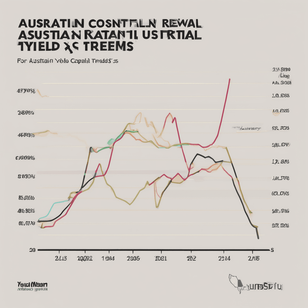 A line chart showing the 20-year history of Australian national rental yields versus capital growth trends