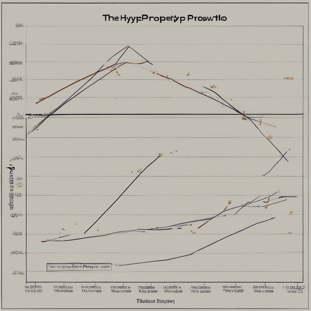 A dramatic line graph showing exponential property portfolio growth, labeled 'The Hype vs. Reality'