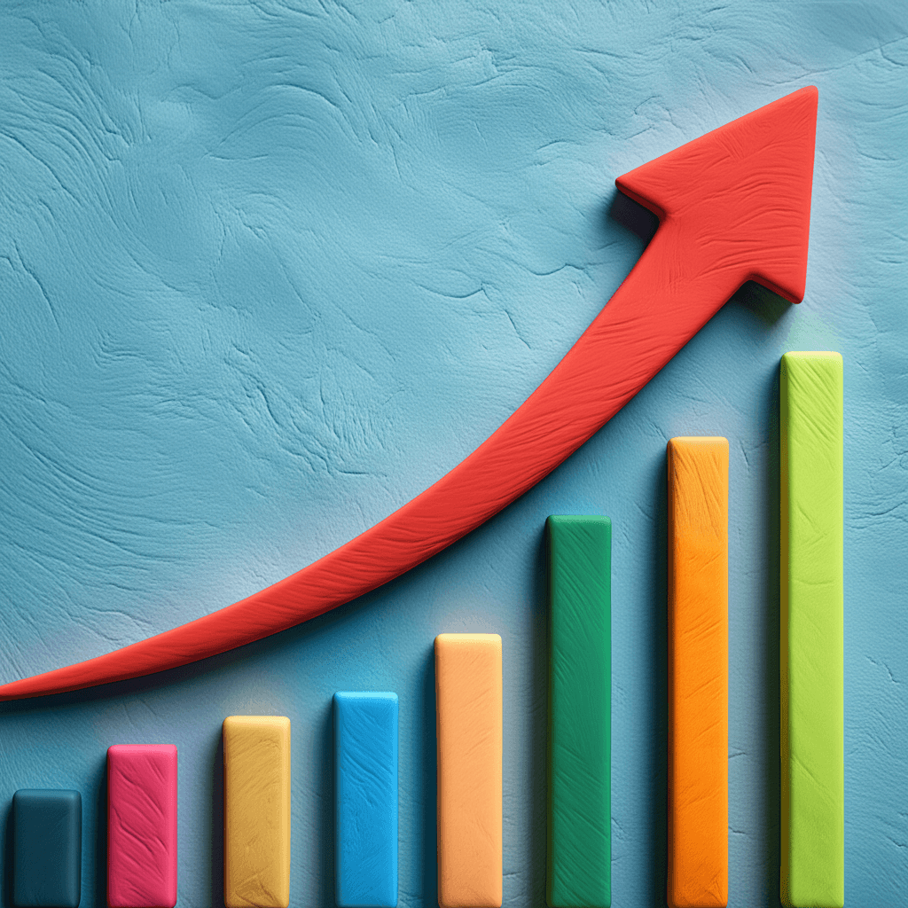 A dynamic line graph showing a 'hot' property market's price growth continuing upwards, while a bar chart below shows demand consistently exceeding supply