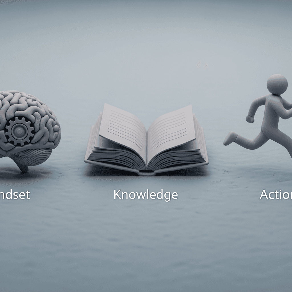 Michael Xia's investment success is built on the three pillars of a strong goal-oriented mindset, a feedback loop of practical knowledge, and consistent daily action.