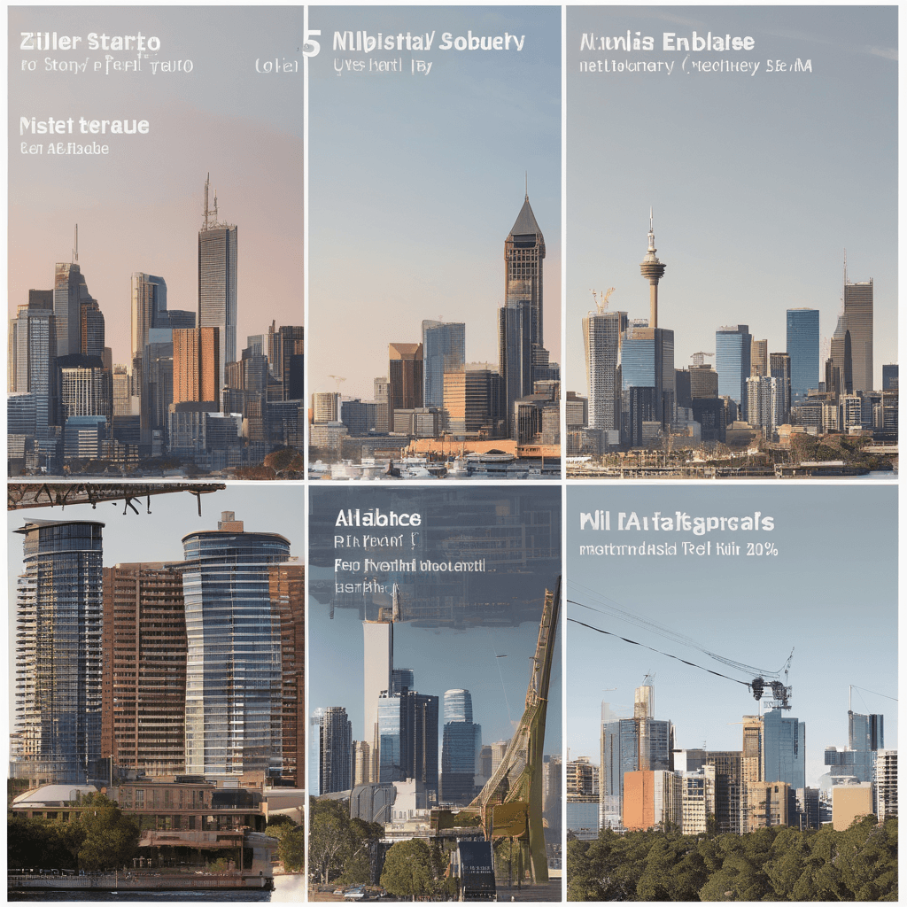 A multi-line graph showing the gross rental yield trends for Sydney, Melbourne, Brisbane, Adelaide, and Perth over the last 20 years