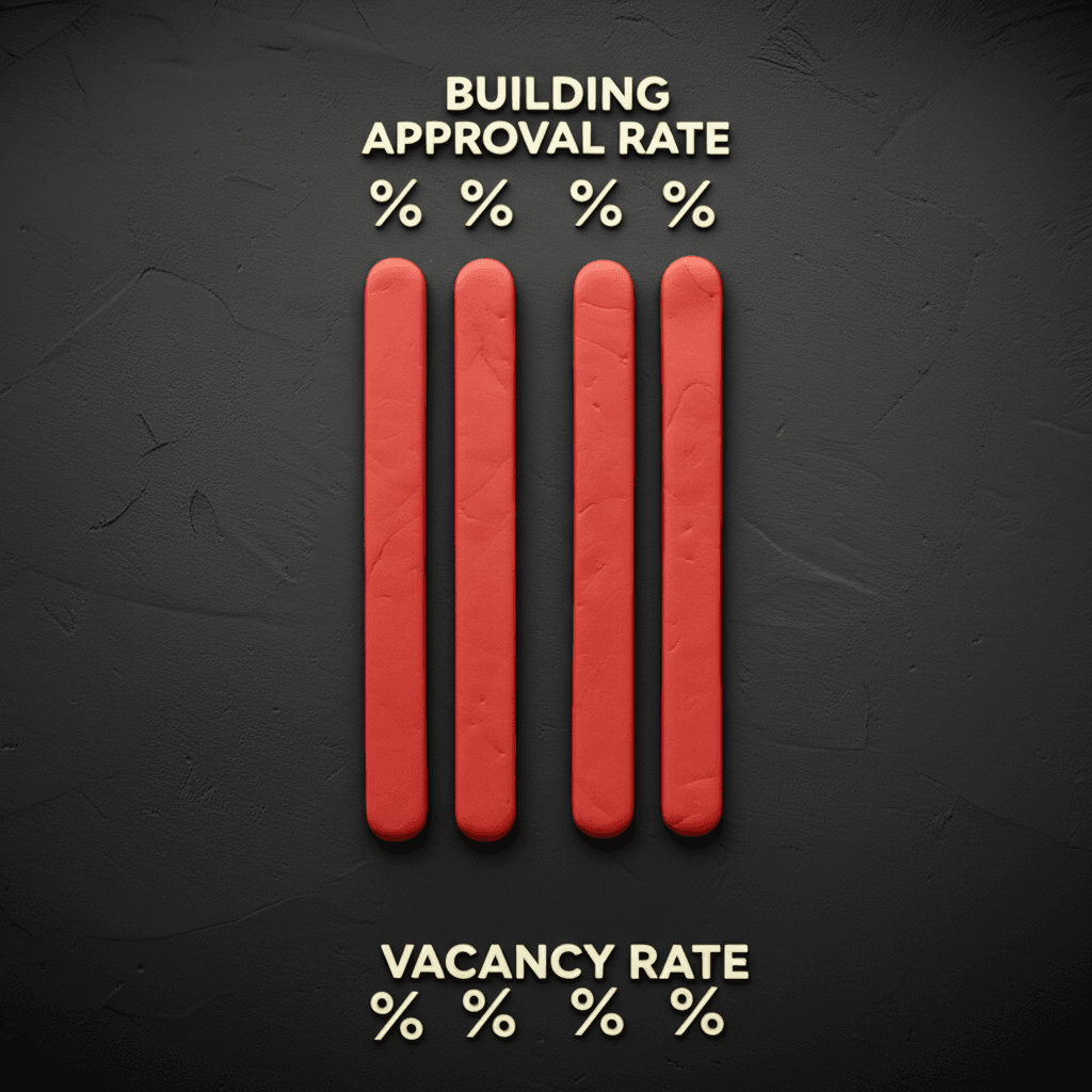 Data reveals Rockbank is experiencing a massive oversupply, with a building approval rate over 30% and a vacancy rate of 14%, creating significant investment risks.