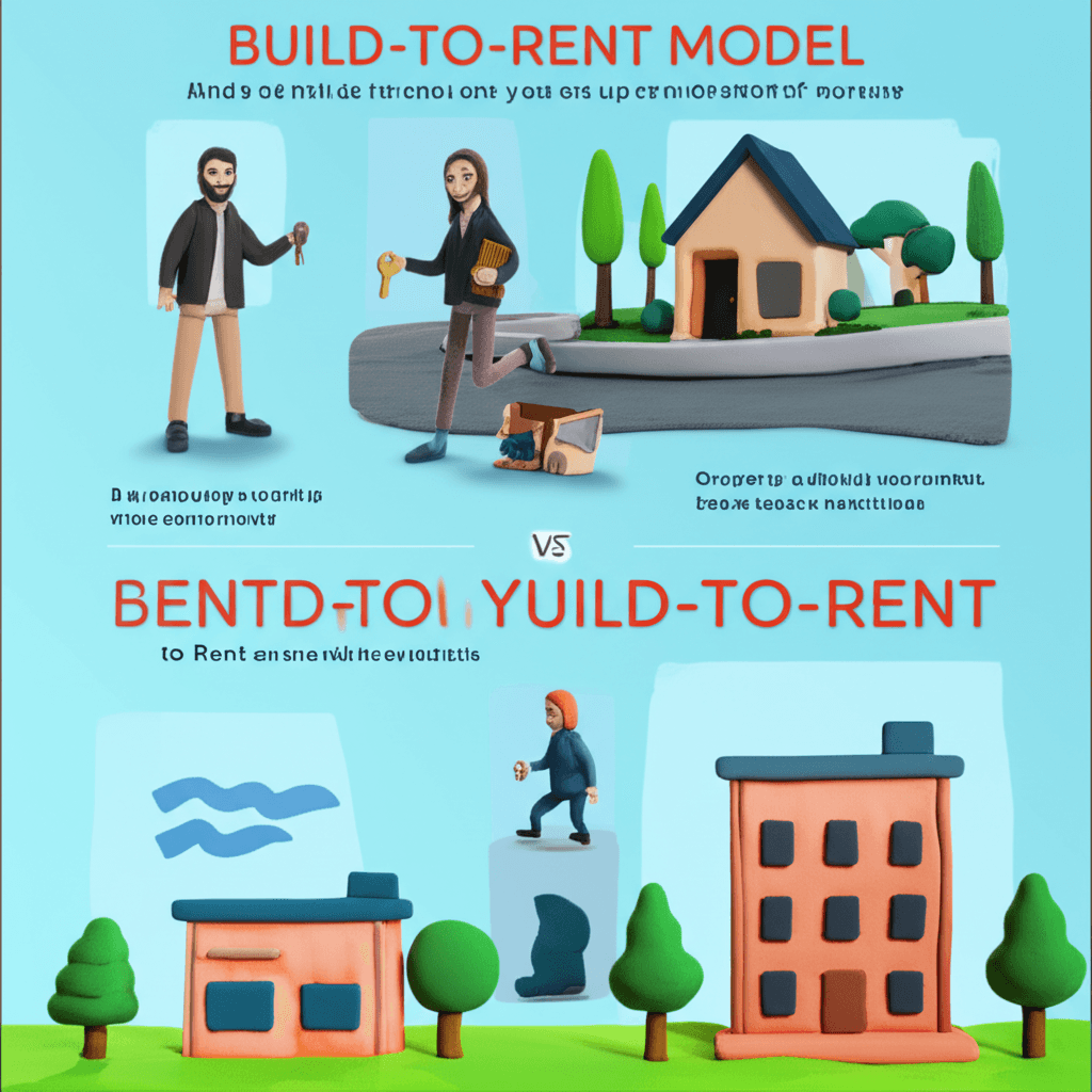 An infographic explaining the Build-to-Rent model versus traditional renting in Australia