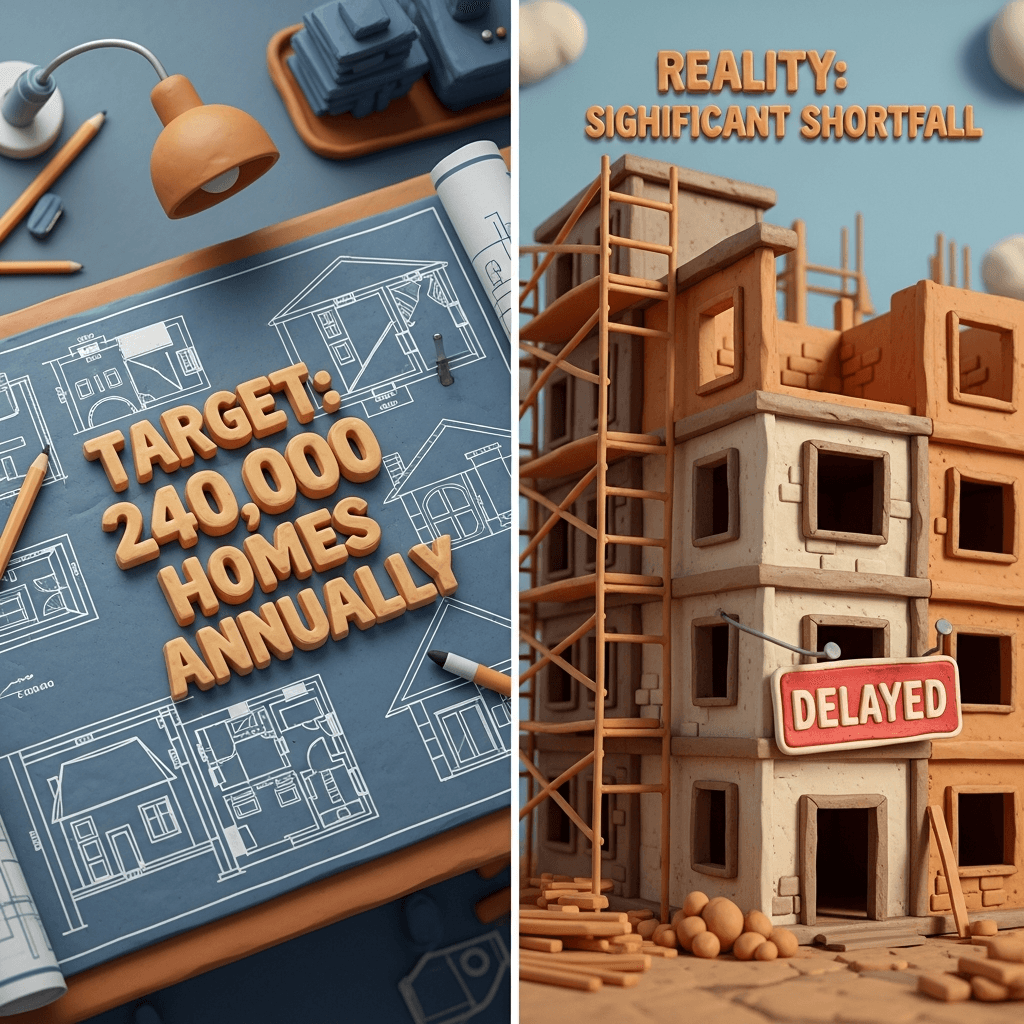 Data from the ABS reveals that Australia fell short of its 240,000 annual new home target by nearly 66,000 in the first year of the National Housing Accord.