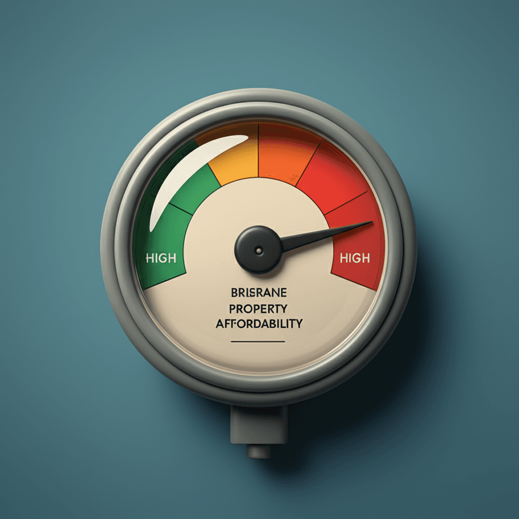 Brisbane's property market is approaching its historical affordability ceiling, with over 54% of the average wage now required to service a mortgage, signaling a potential slowdown.