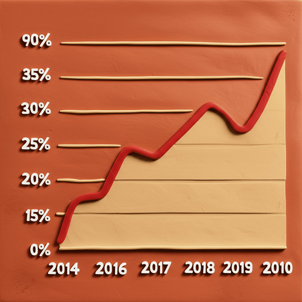 A line graph showing the 20-year history of Australian national rental yields, highlighting key periods of growth and decline.