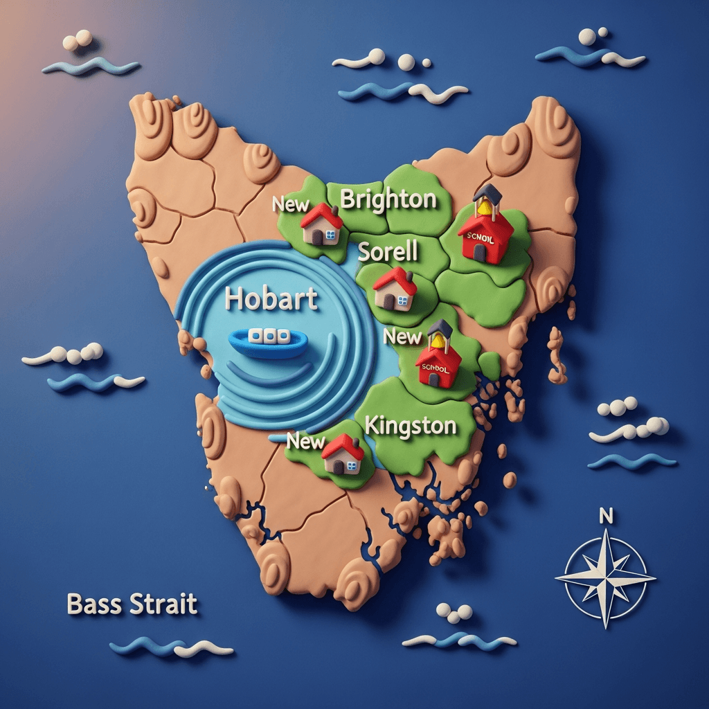 Key growth suburbs in Tasmania like Brighton and Sorell are benefiting from significant government investment in infrastructure, attracting families and investors.