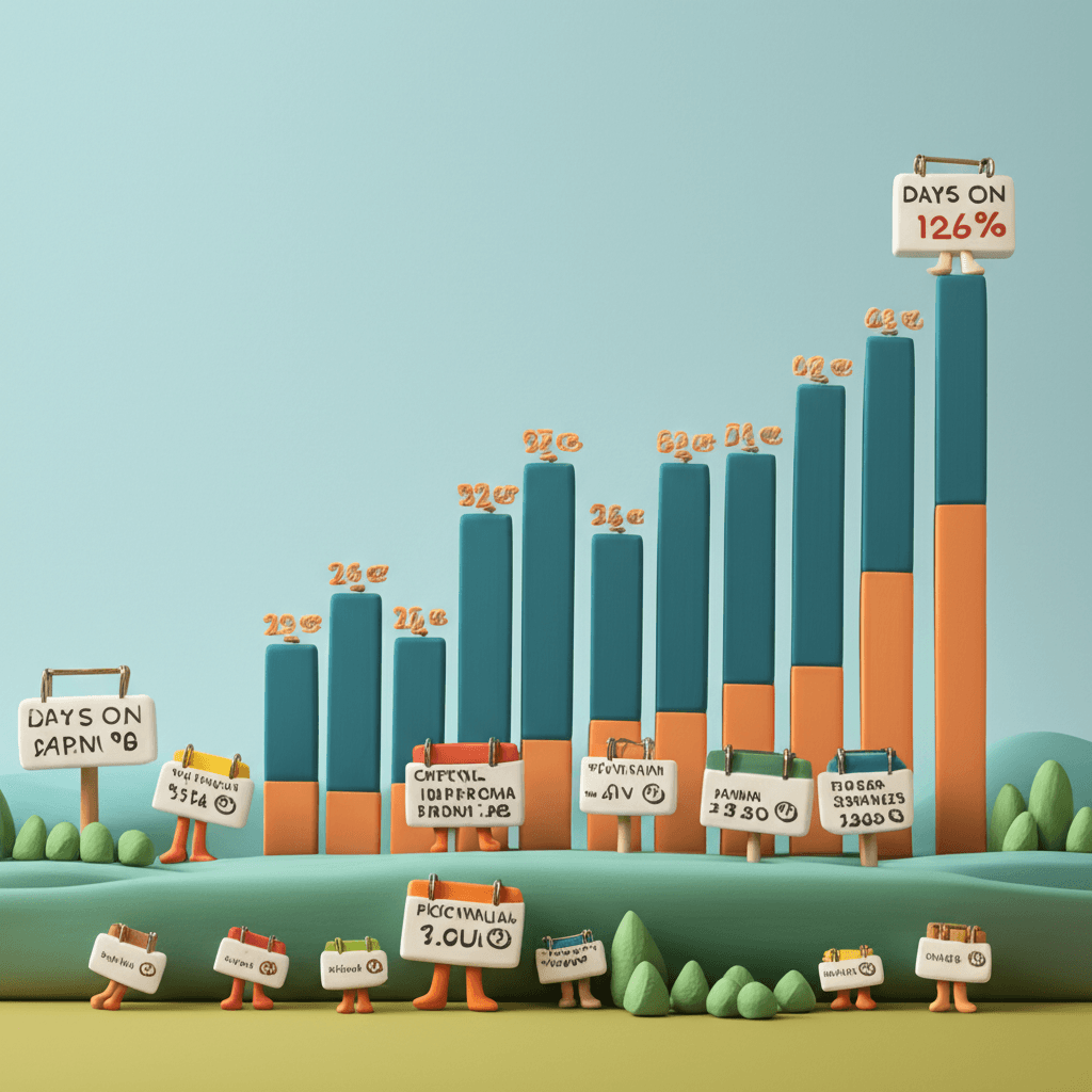 A vibrant chart showing capital growth trends in major Australian cities alongside their corresponding Days on Market figures.
