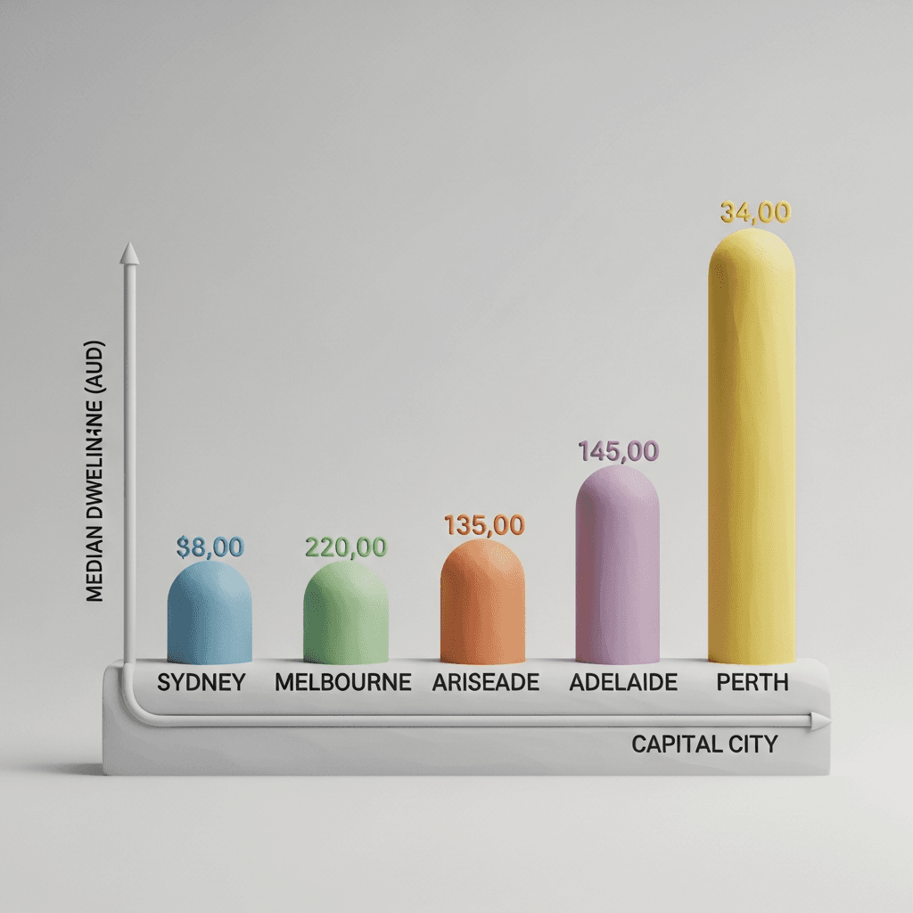 Melbourne's median dwelling value of $830,000 makes it the most affordable major capital city in Australia, sitting well below the national average and at a 20-year affordability high.