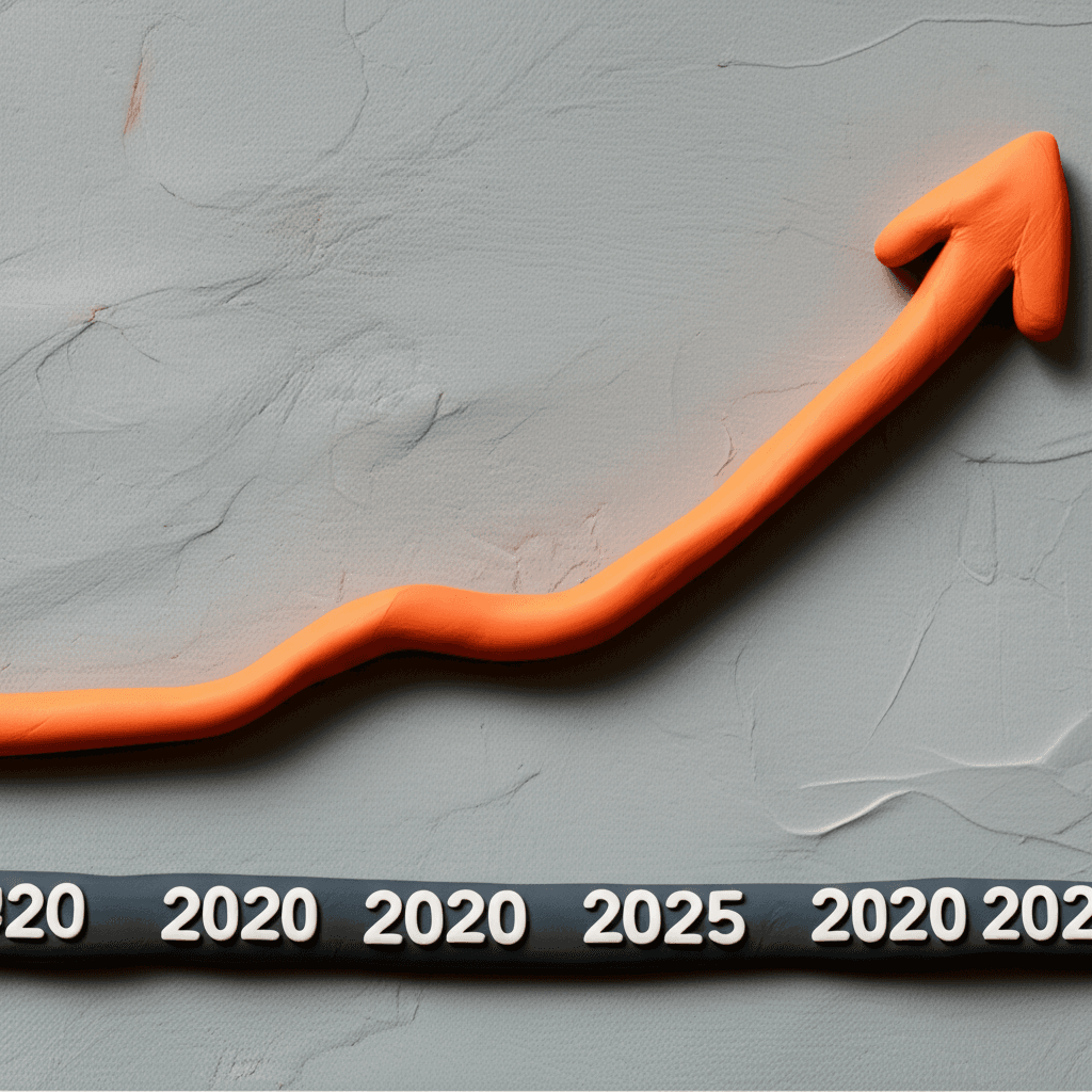 A line graph showing the sharp increase in Australian property rental prices from 2020 to 2025