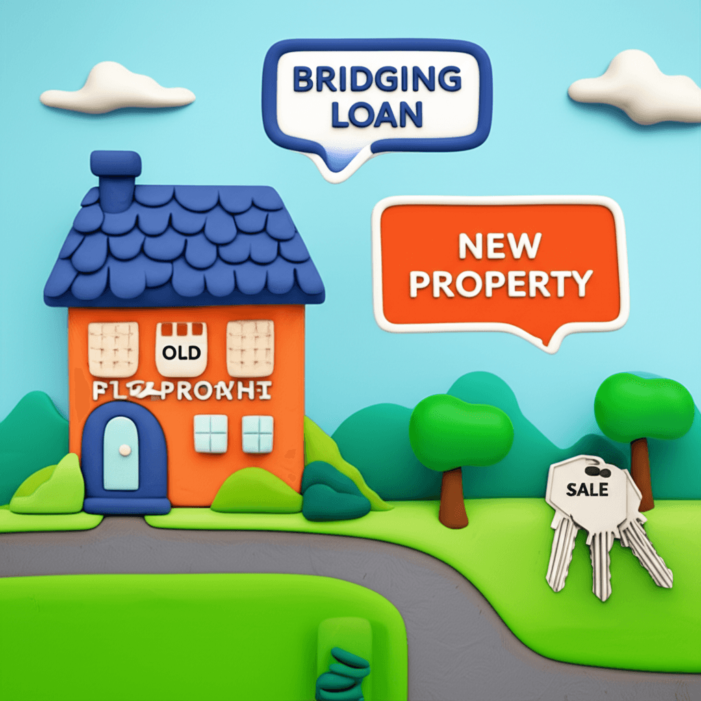 A clear infographic explaining the concept of a bridging loan for property upgraders