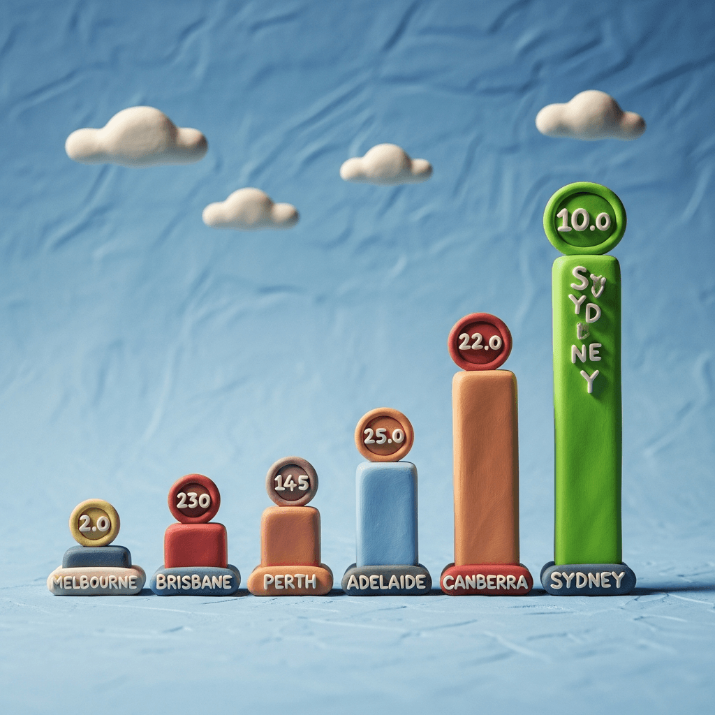 Sydney's housing market is the nation's most expensive, with a dwelling price-to-income ratio of 10.0, making affordability a significant challenge for buyers.