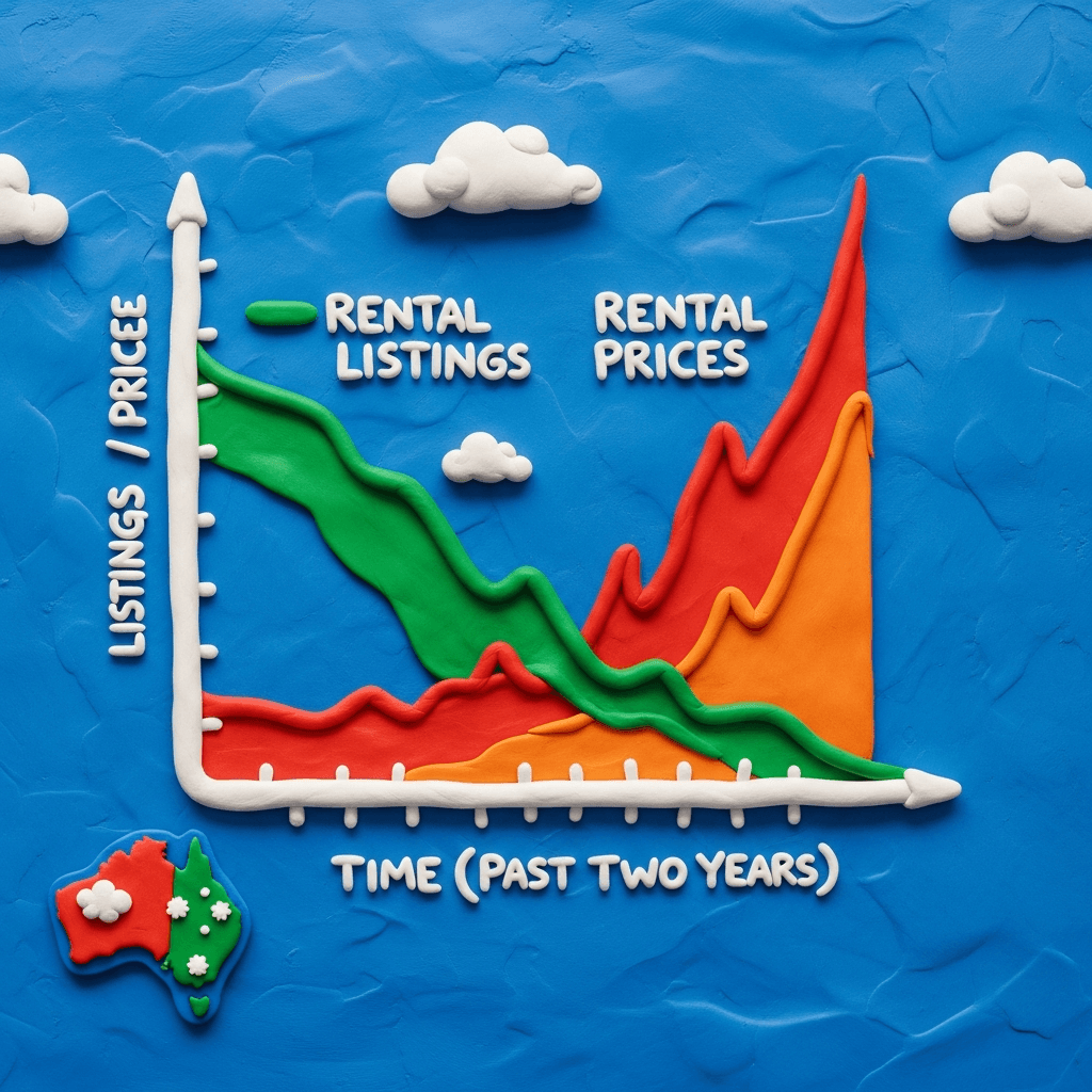 Australia is facing a historic rental crisis, with data showing a significant 18.5% annual decline in available rental listings across its capital cities.