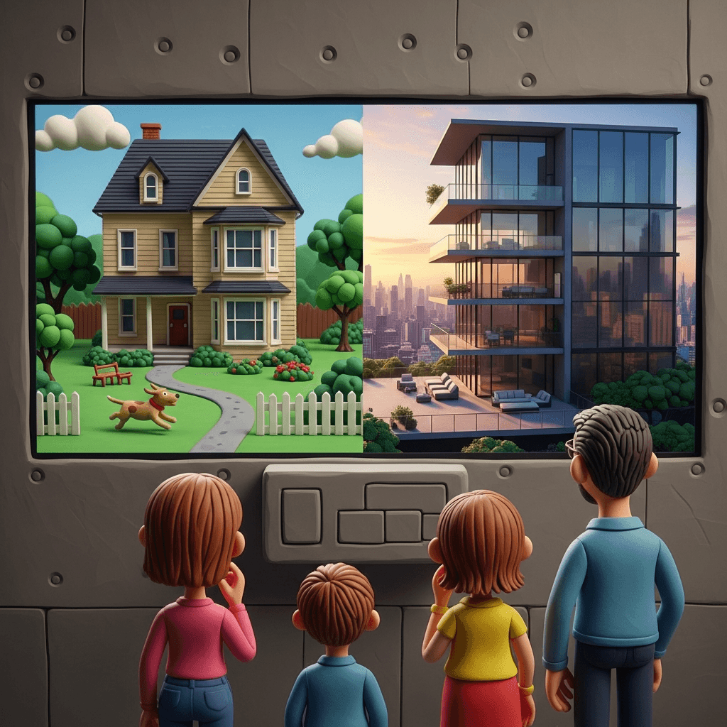 Rising urban density means prospective homeowners must weigh the pros and cons of detached houses versus high-rise apartments, a decision influenced by affordability and lifestyle.