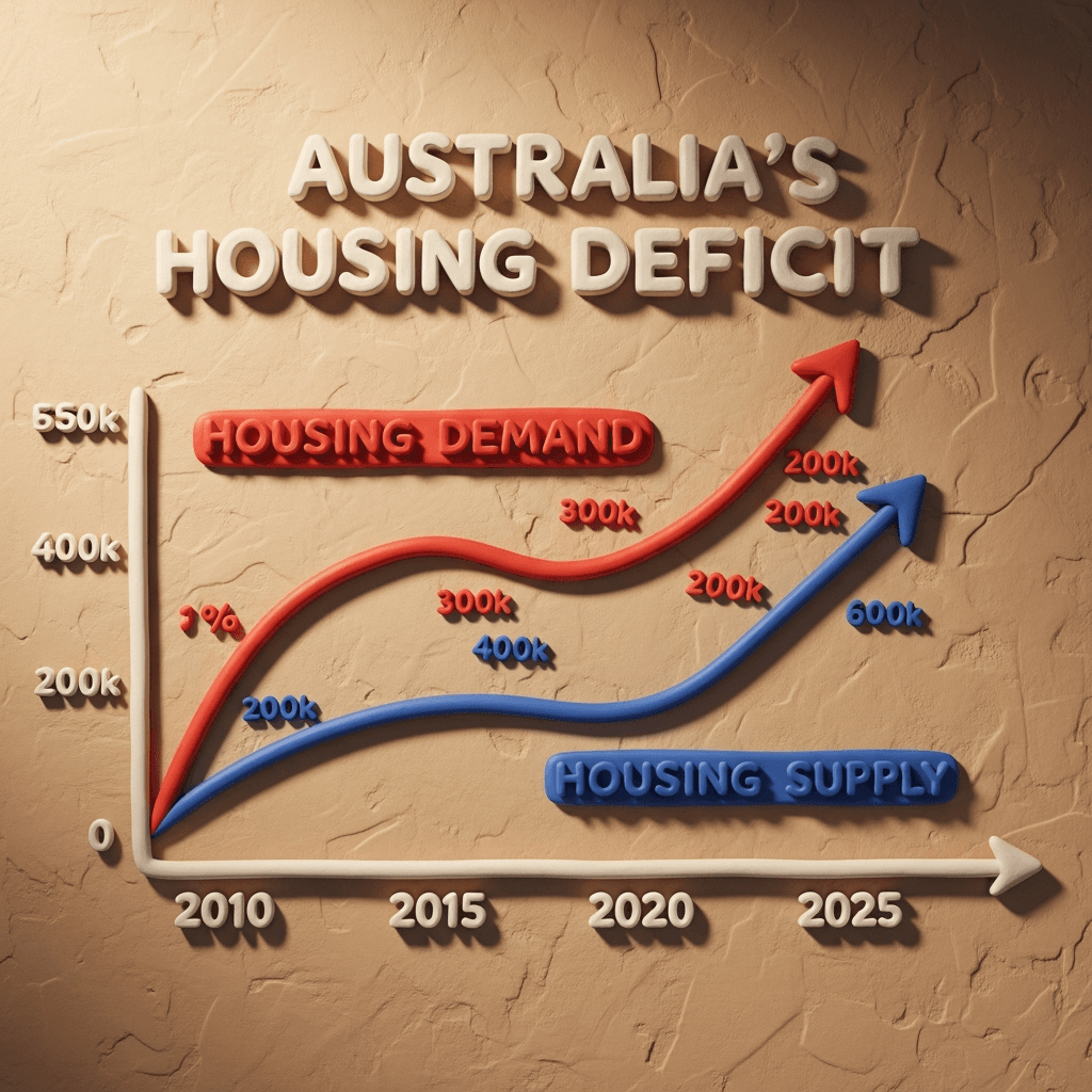 Australia is facing a significant housing shortage, with a deficit of over 137,500 homes as of mid-2023, creating a challenging market for buyers.