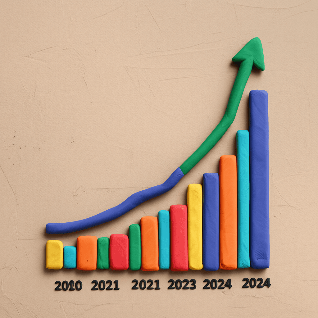 A line graph showing a sharp increase in Australia's net overseas migration from 2020 to 2024